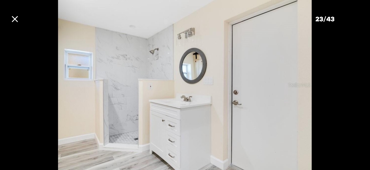 Added bathroom with barn door